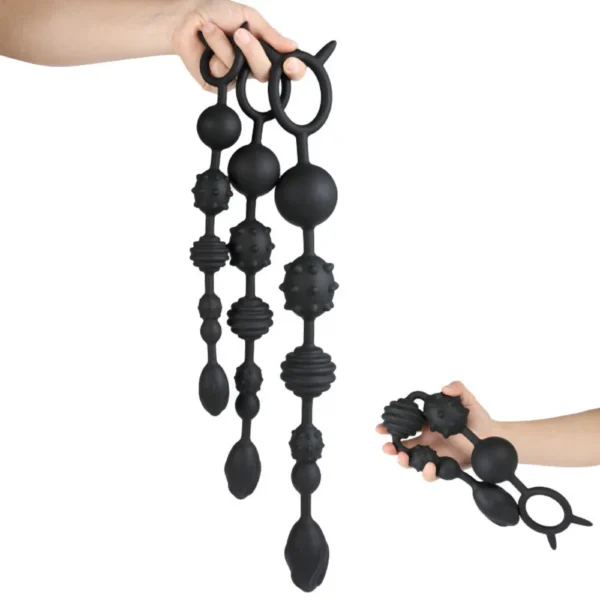 CHUỖI BI SILICON ĐA HOA VĂN C565 – SIZE M (41CM | BI 2.1–4.2CM)