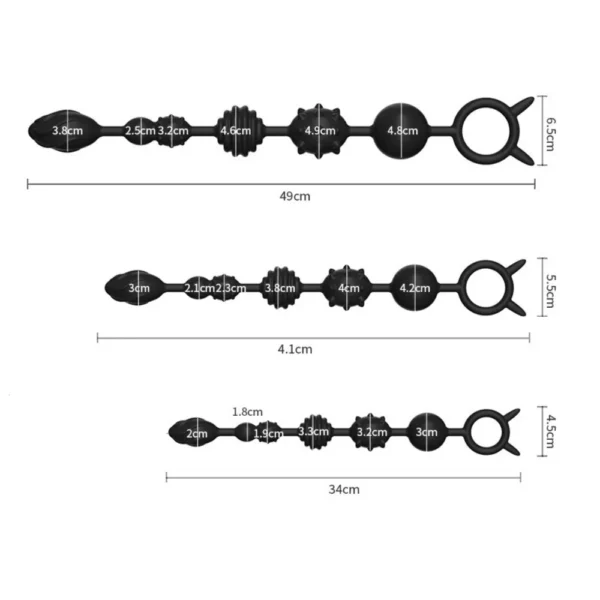 CHUỖI BI SILICON ĐA HOA VĂN C565 - SIZE S (34CM | BI 2–3.8CM)