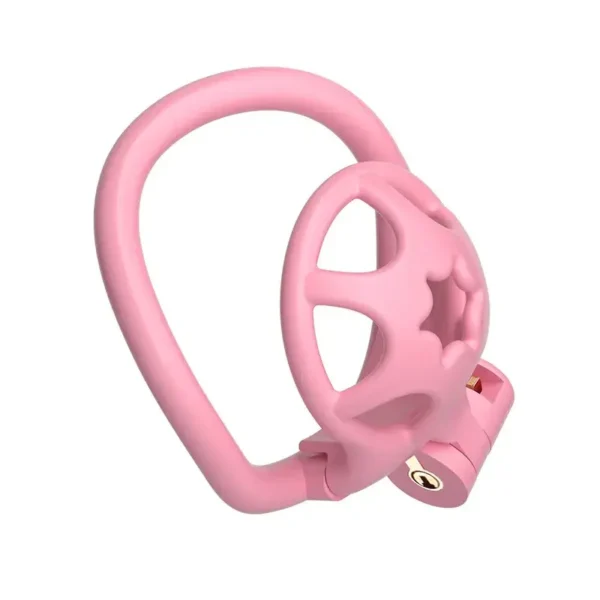 KHÓA CHASTITY HỒNG – 4 VÒNG KÈM KHÓA NHỰA CAO CẤP